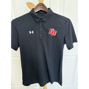 NWOT Men’s Under Armour Golf Polo Shirt Black EB Logo Size SM Outdoor